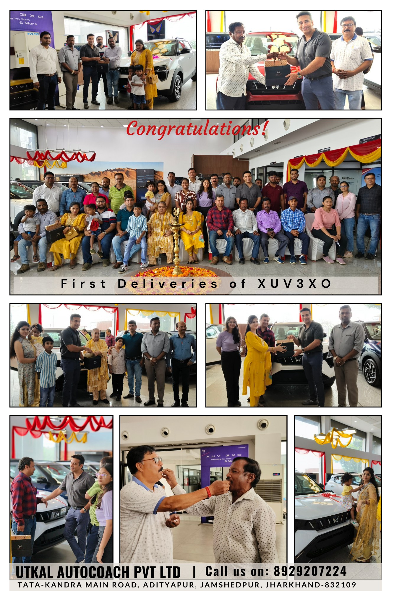 First Delivery of Mahindra XUV 3XO at Utkal Autocoach Pvt Ltd.